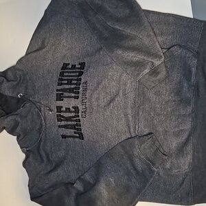 Lake Tahoe Waffle Knit Gray Hoodie Large